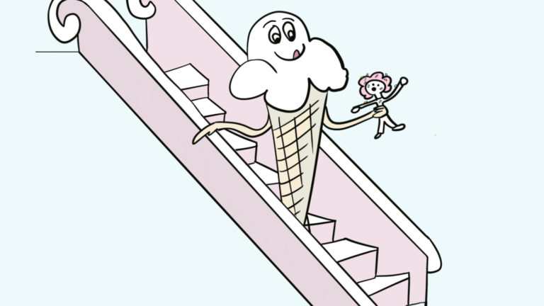 art every day number 791 illustration ice cream on an escalator janet bright jjbright