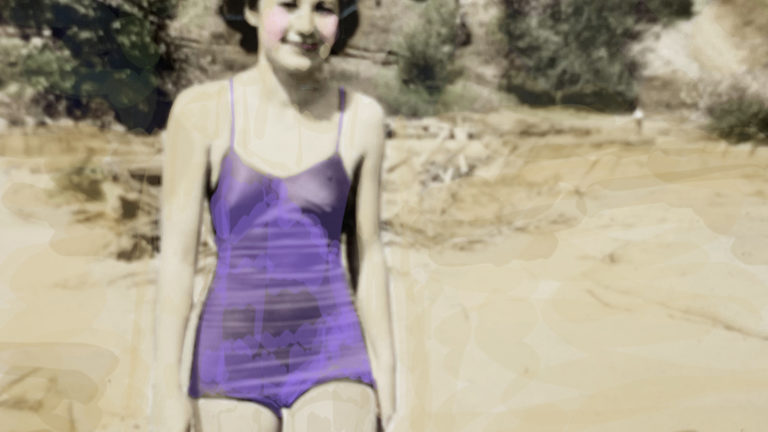 art every day number 829 vintage & digital the purple beach suit janet bright jjbright
