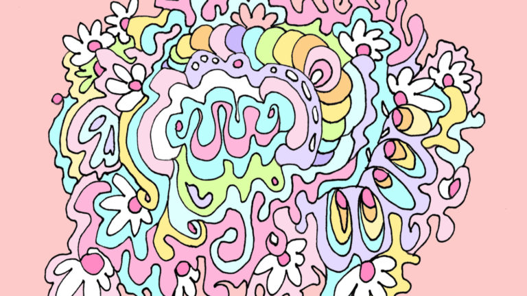 Pastel Flowers Abstract Doodle
