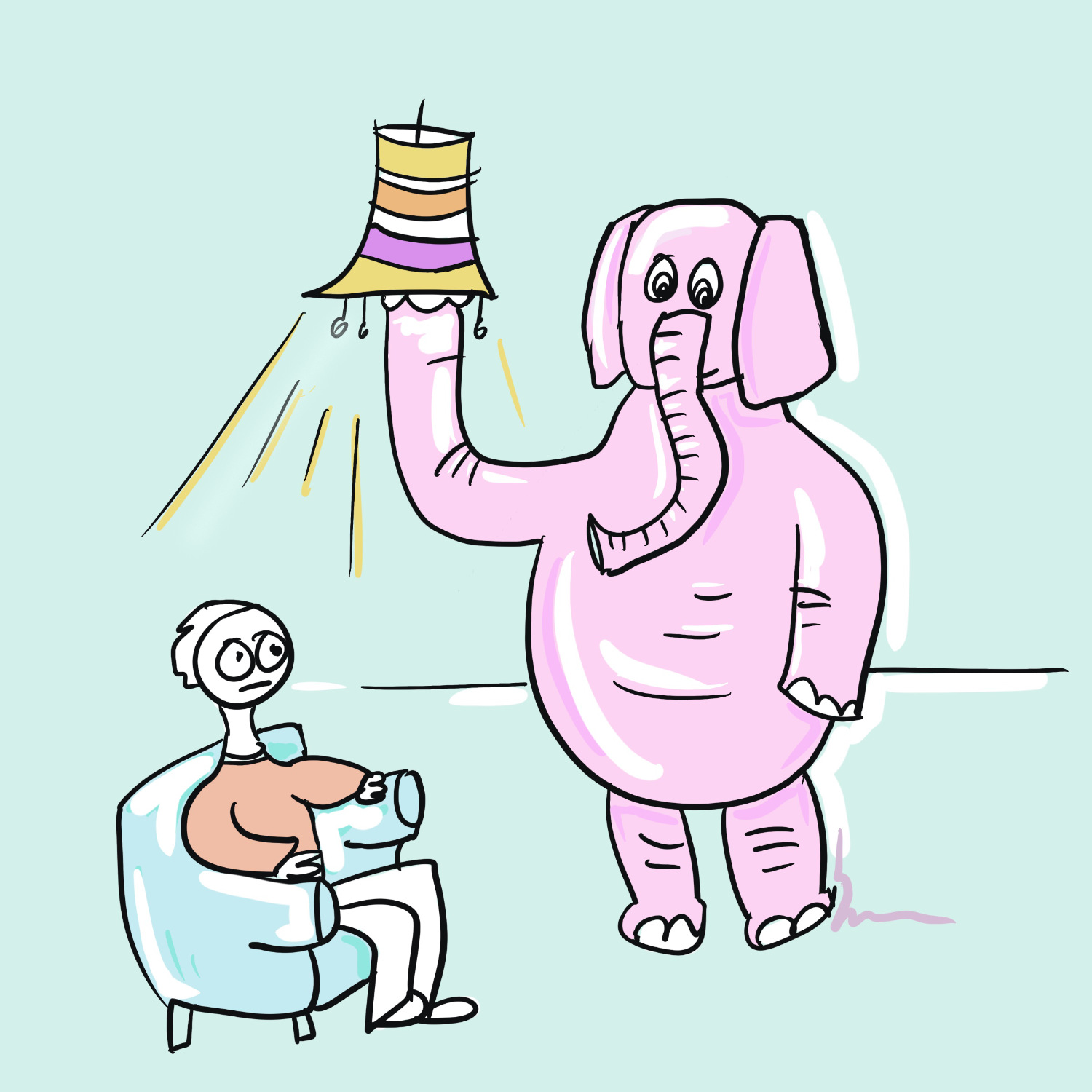 art every day number 967 illustration elephant in the room janet bright jjbright