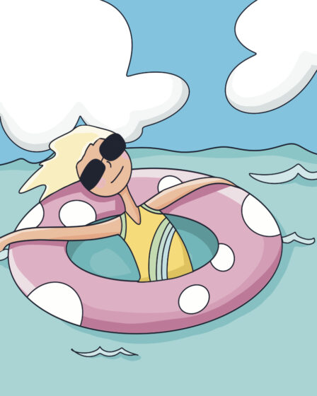 ART EVERY DAY ILLUSTRATION 1032 BUOYANT Float away be free Art & Illustration Janet Bright