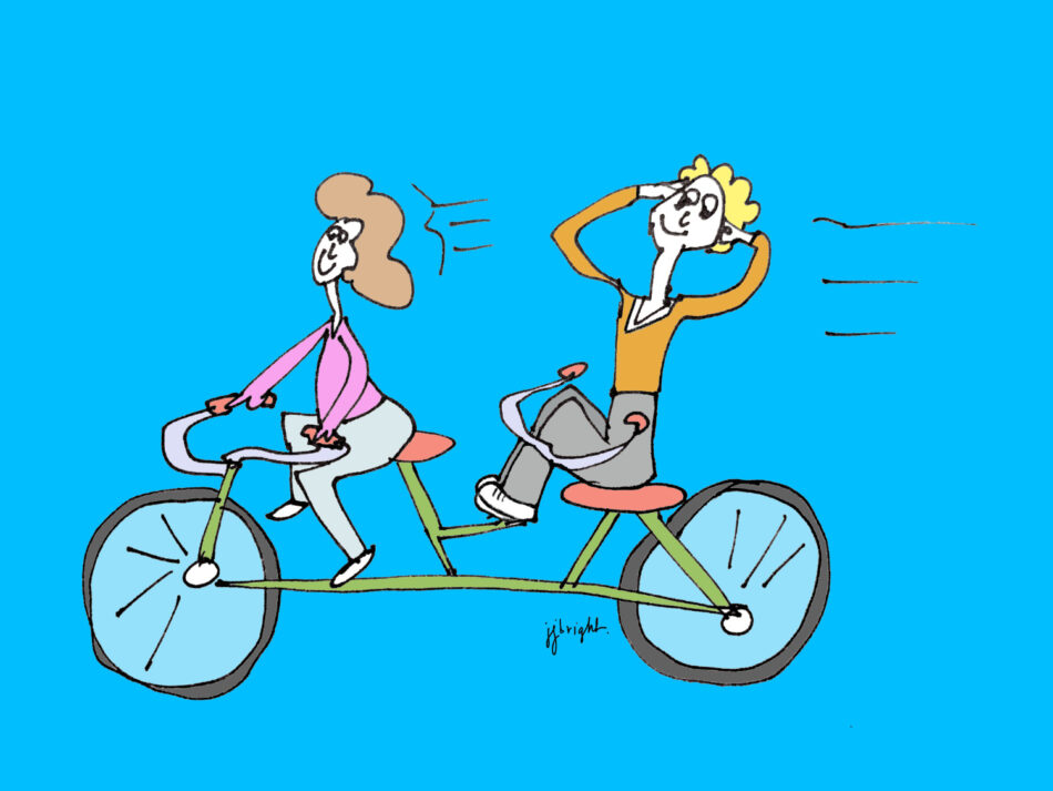 art every day illustration 1039 tandem janet bright jjbright