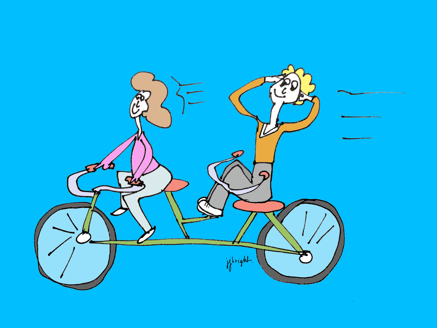 art every day illustration 1039 tandem janet bright jjbright